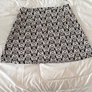 Altar'd State Black and White Geometric A-Line Mini Skirt